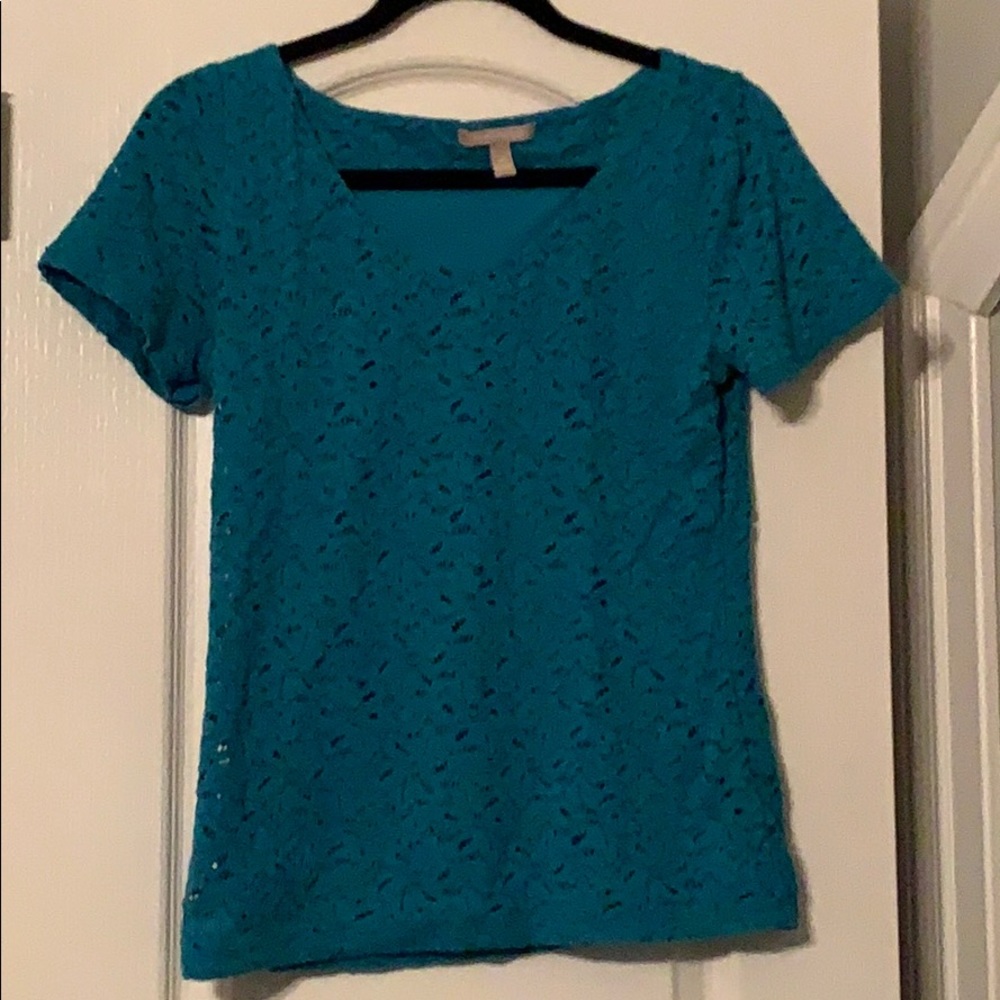 Banana Republic lace teal top
